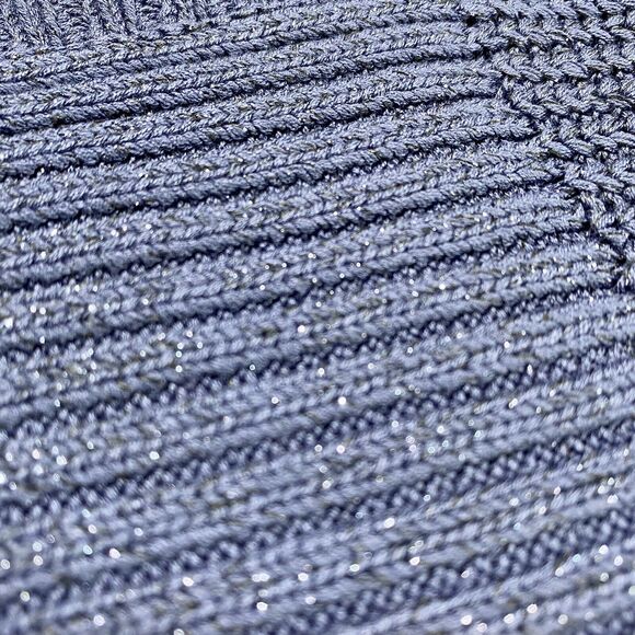 Chico's Open Front Long Cardigan Sz 2 (US 12/Large) Blue Periwinkle Sleeveless - Picture 10 of 11